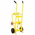 Vestil Yellow Drum Truck Cradle With Mold-on-Rubber Wheels 1000 lb Capacity RDBT-MR